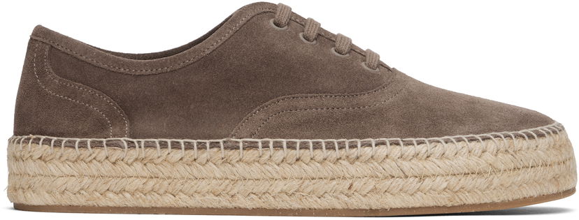 Tøj JW Anderson JW Anderson Lace-Front Platform Espadrilles Grå | SE0031-LA0240