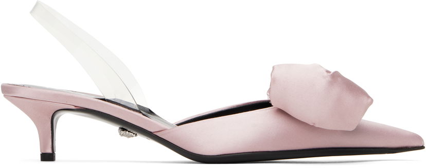 Sneakers og sko Versace Satin Slingback Heels With Bow Detail Lyserød | 1015424_1A08415_1PT2P