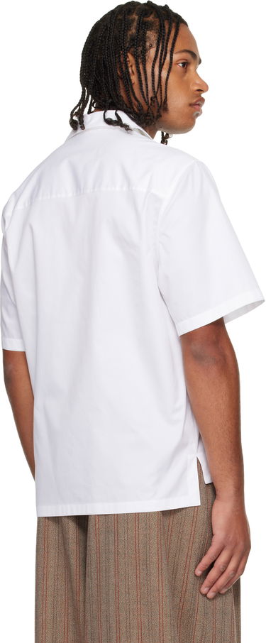 Skjorte Casablanca Cotton Poplin Dragonfly and Floral Embroidered Short Sleeve Cuban Collar Shirt Hvid | M-AW25-SH-209-01, 2