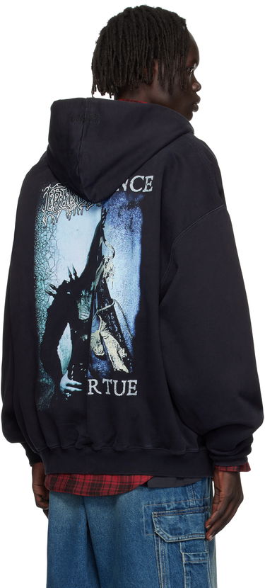 Sweatshirt VETEMENTS Vetements Cradle of Filth Cut-Up Oversized Zip-Up Hoodie Sort | UCF76ZU950BB, 2
