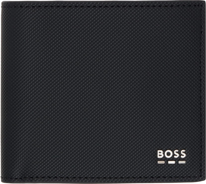 Tegnebog BOSS Bi-Fold Textured Leather Wallet Sort | 50536078