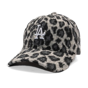 Kasket New Era Cosy Animal Snow Leopard Fleece 9FORTY LA Dodgers Adjustable Hat Grå | 60691313, 0