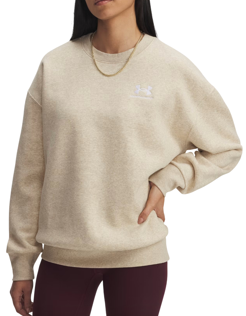Sweatshirt Under Armour Icon Fleece Oversized Crewneck Sweatshirt Beige | 1379475-305