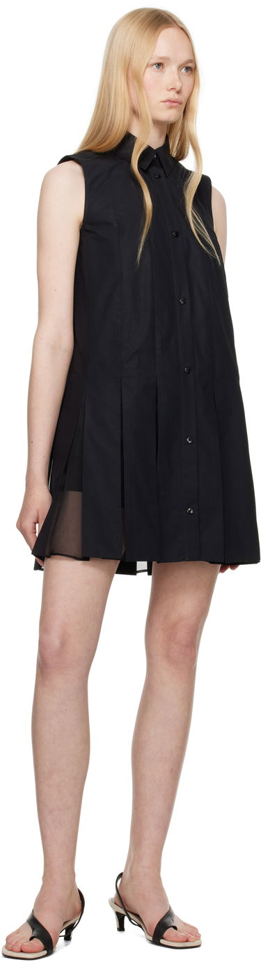 Kjole Moncler Moncler Cotton & Silk Pleated Shirt Dress Sort | K10932G00011597LQ, 3