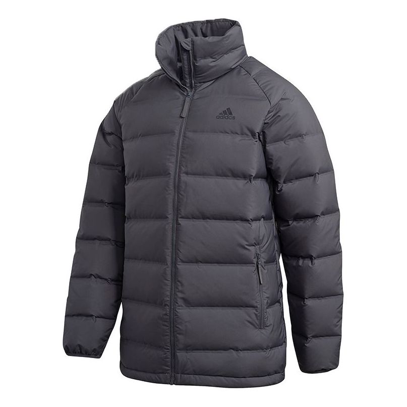 Puffer jakke adidas Originals Helionic Stand Collar Down Jacket Grå | FT2530