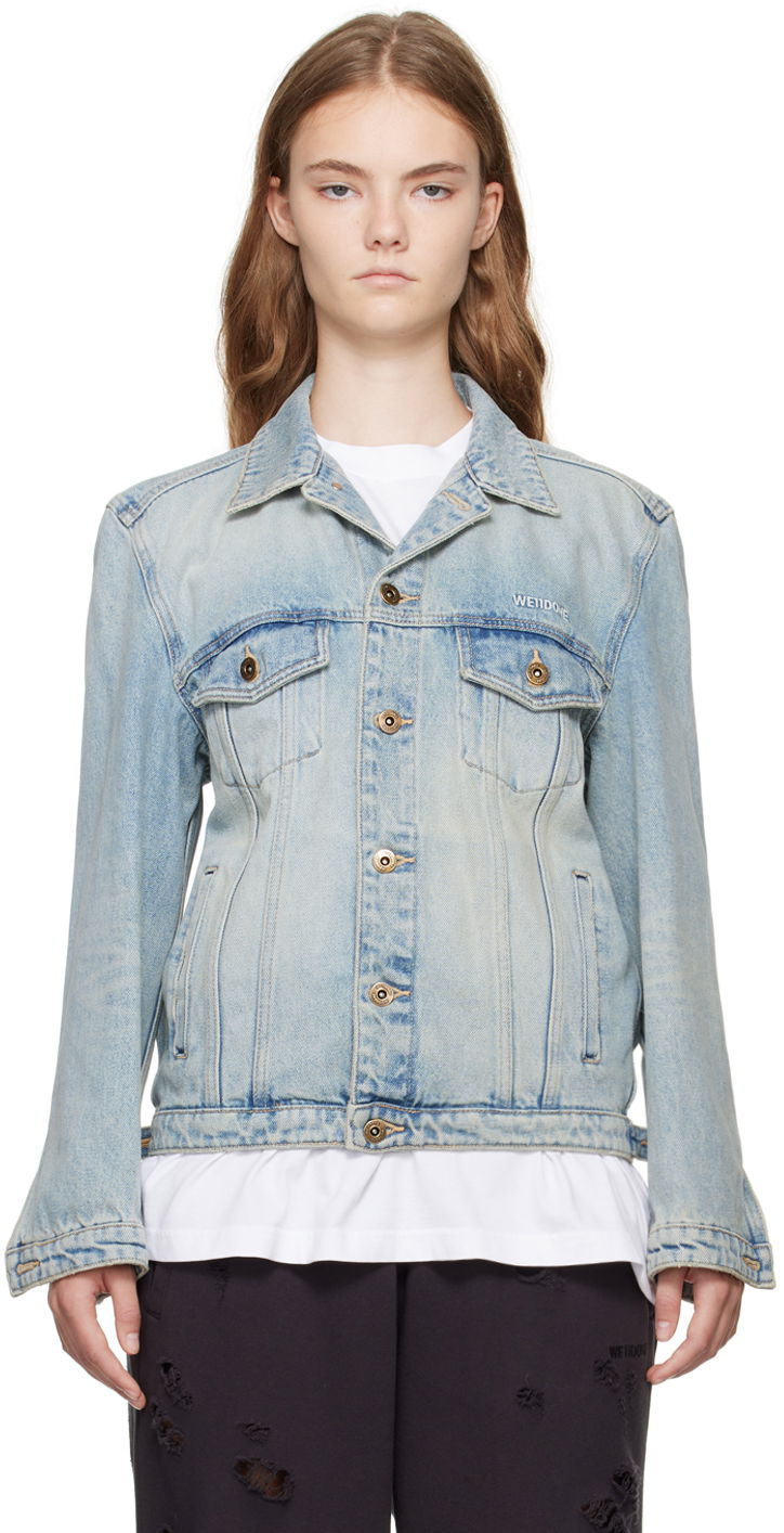 Jakke We11done Washed Denim Jacket Blå | WD-DJ2-24-348-W-SK, 0