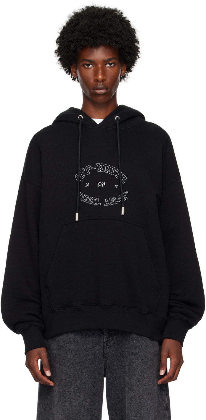 Sweatshirt Off-White Black College Skate Hoodie Sort | OMBB085F24FLE00S1001