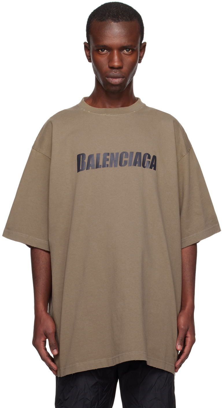 T-shirt Balenciaga Boxy Brun | 651795-TNVL1-7761, 0