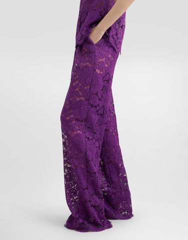 Bukser Dolce & Gabbana Dolce & Gabbana Cordonetto Lace Trousers Lilla | FTCPTTHLM7LF0571, 3