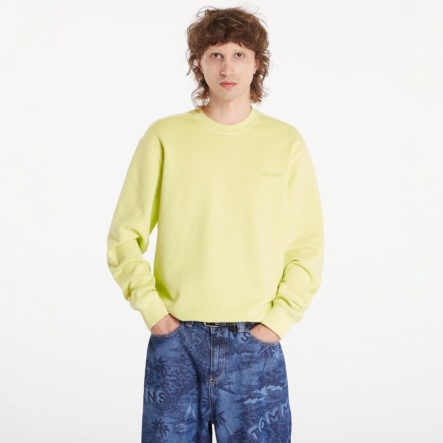 Sweatshirt Carhartt WIP Duster Script Sweatshirt Gul | I033065.29TGD, 0