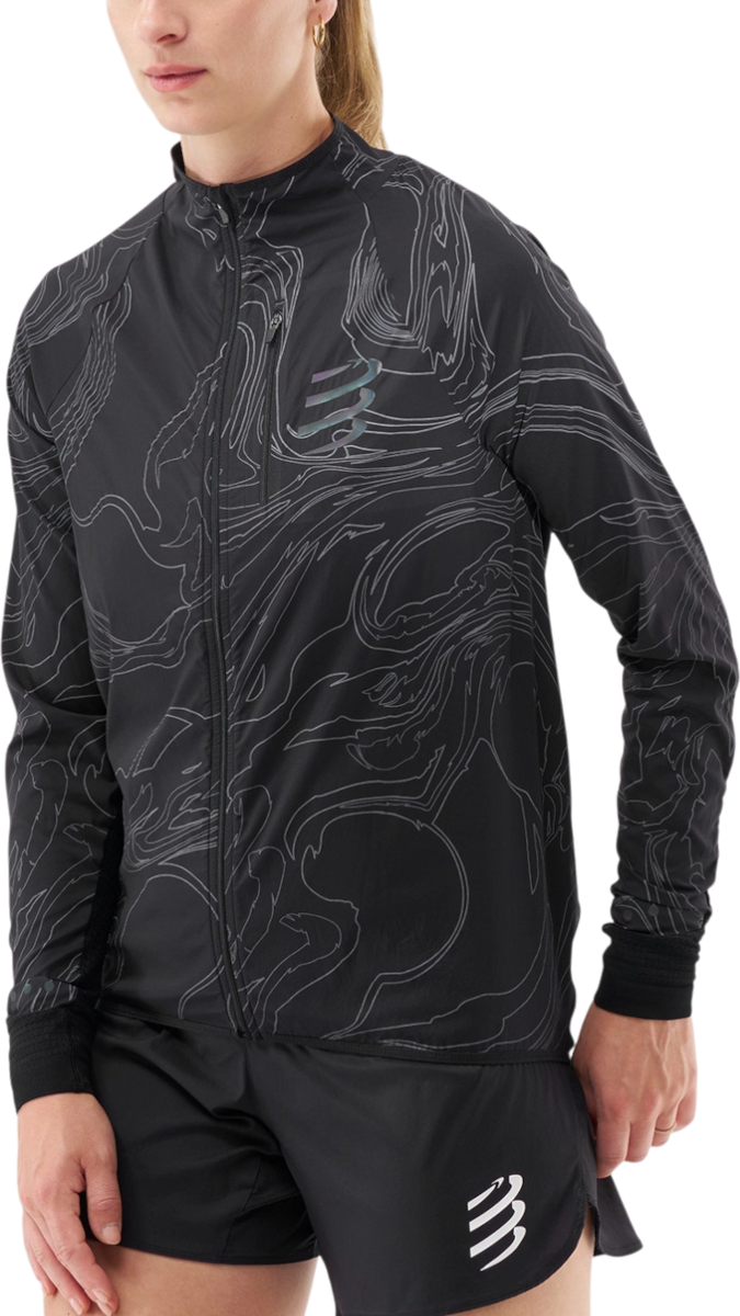 Vindjakke Compressport Hurricane Windproof Jacket Sort | ajvw11079047