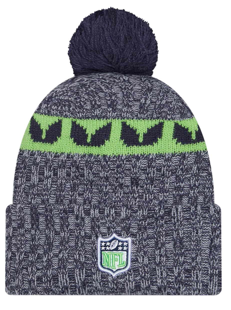 Beanie New Era New Era Seattle Seahawks Knit Beanie with Pom Grå | 60407601-60407601, 1