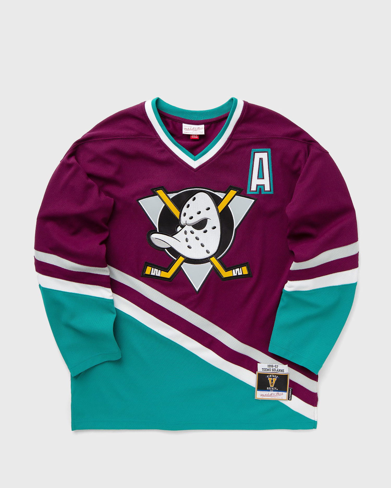 Jersey Mitchell & Ness Anaheim Ducks 1996 Selanne Jersey Grøn | JY9016-ADUPURP, 0