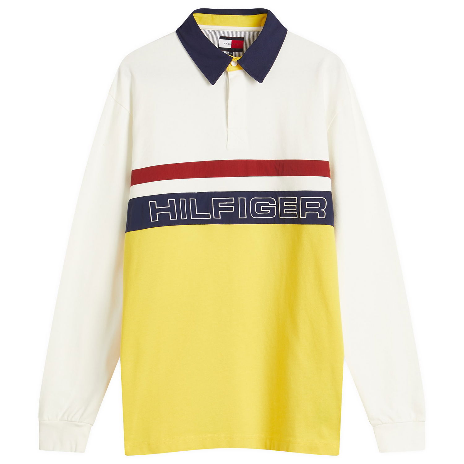 Polo skjorte Tommy Hilfiger Tommy Jeans Sailing Rugby Polo, Size Large Gul | MN0MN00018ZH1, 1