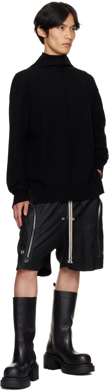 Shorts Rick Owens Rick Owens Bauhaus Bela Leather Shorts Sort | RU02E1392 LBA, 3