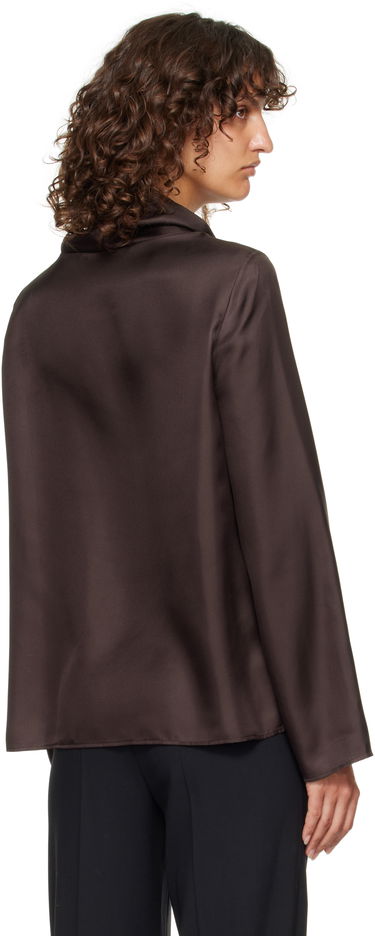 Skjorte Loulou de Saison Loulou de Saison Cyna Silk Cowl Neck Blouse Brun | CYNA, 2