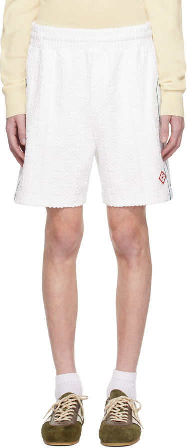Shorts Casablanca Jacquard Monogram Towelling Shorts Hvid | MPS25-JTR-223-01, 0