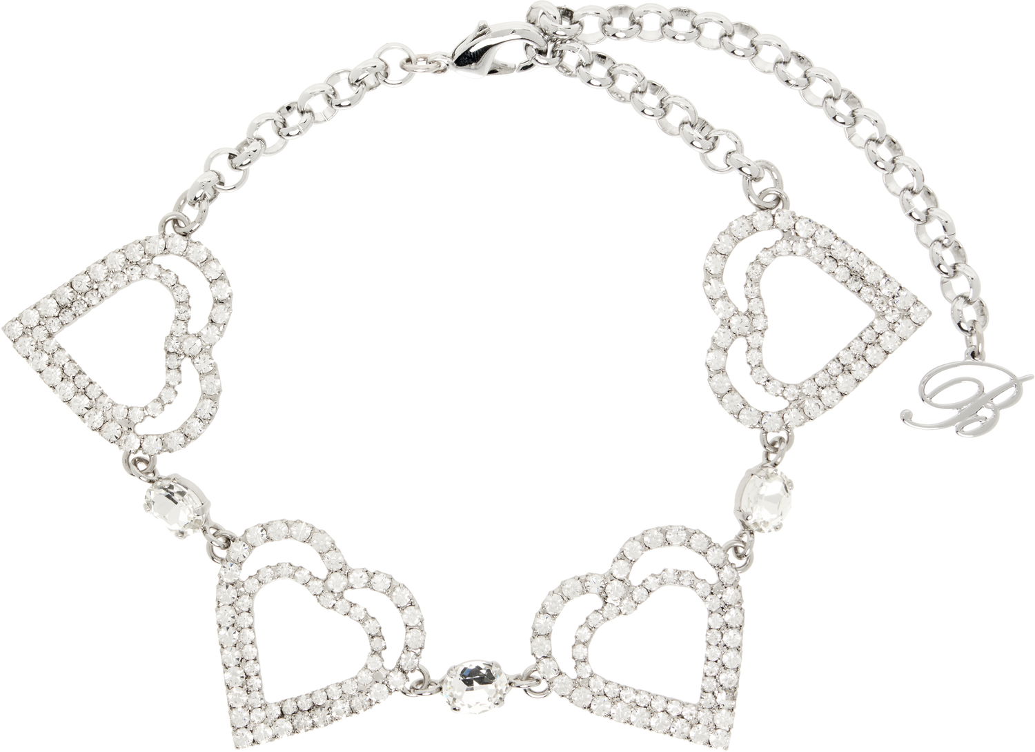 Armbånd Blumarine Blumarine Rhinestone Hearts Choker Metalisk | P522W309A, 0