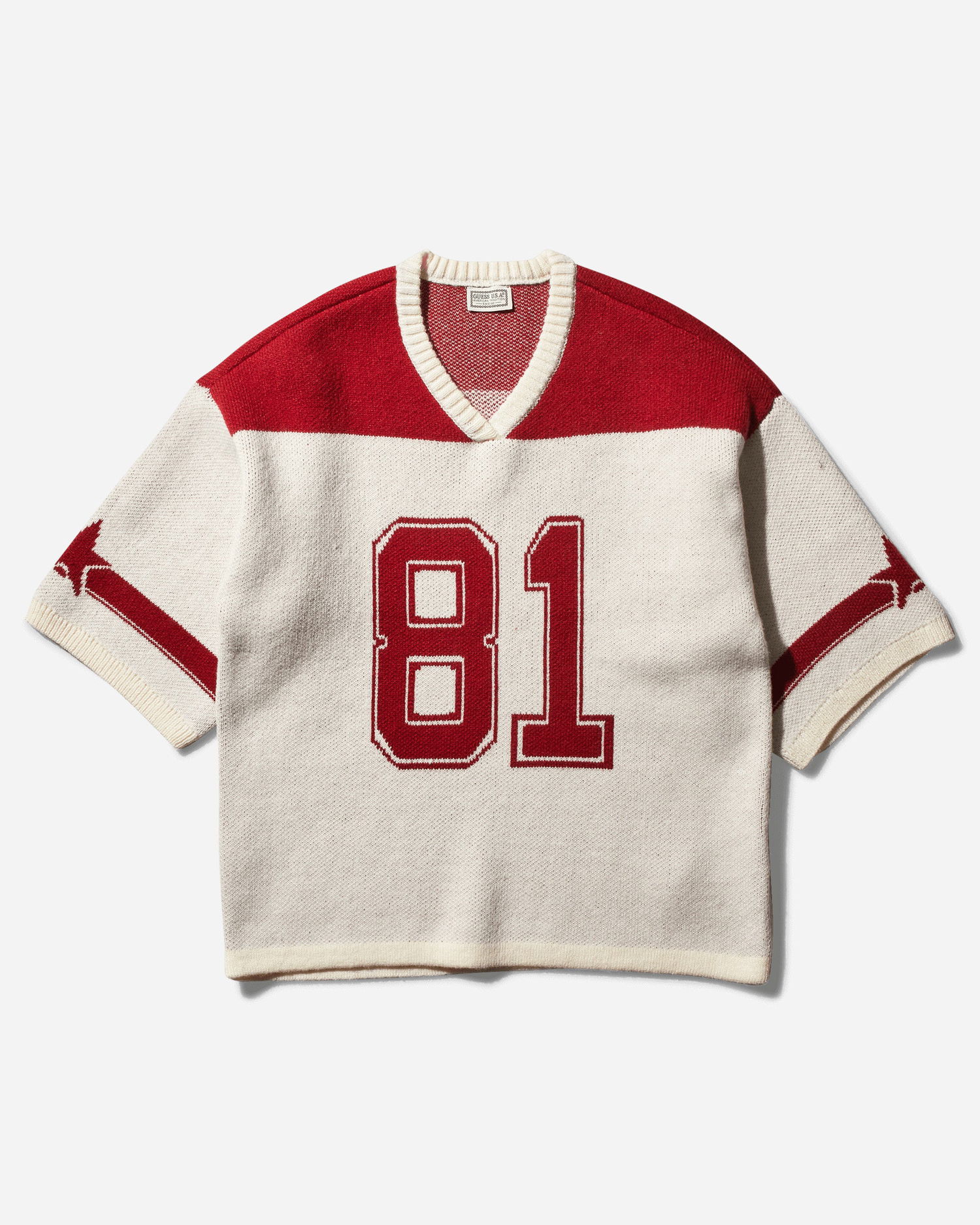Jersey GUESS Football Jersey Sweater Petite Syrah / White Beige | W4BR02Z3GQ0 F5F7, 0