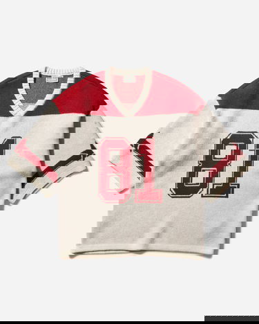 Jersey GUESS Football Jersey Sweater Petite Syrah / White Beige | W4BR02Z3GQ0 F5F7, 0