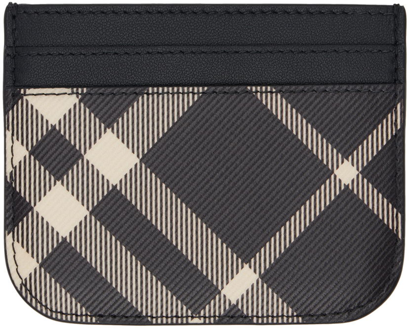 Tøj Burberry Black Check Card Holder Sort | 8095129