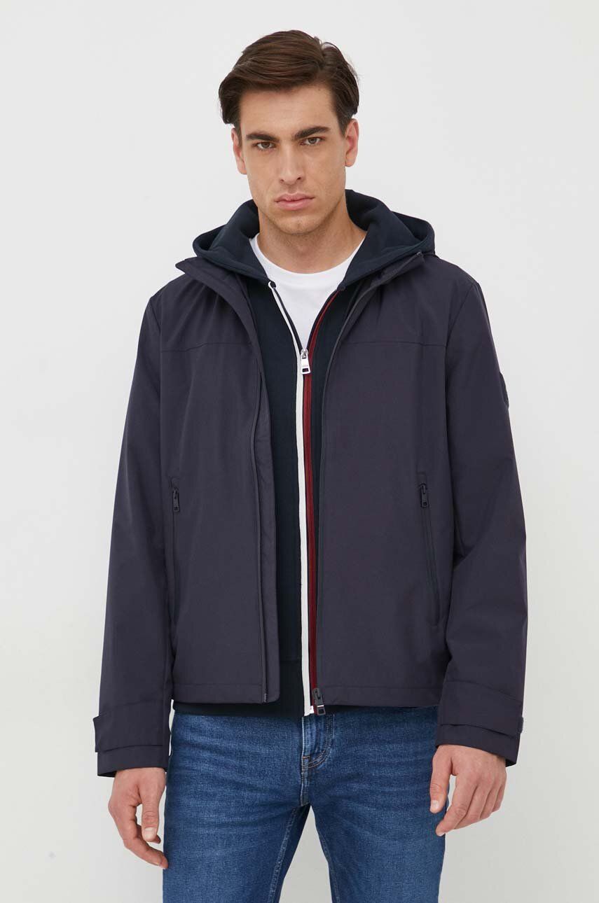 Jakke Tommy Hilfiger TH Protect High Neck Regatta Jacket Mørkeblå | MW0MW31655, 0