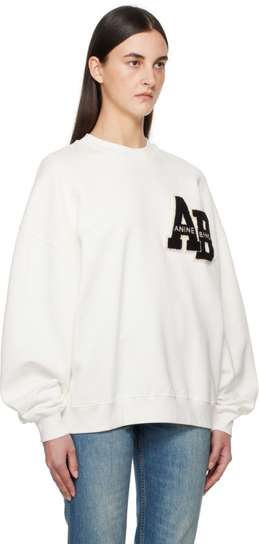 Sweatshirt Anine Bing Anine Bing Miles Oversized Letterman Sweatshirt Hvid | A-08-10074-OFW1, 1