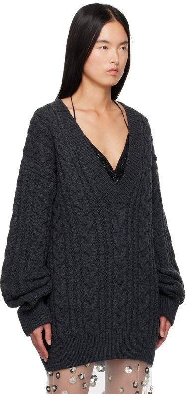 Sweater Cecilie Bahnsen Alia V-Neck Knit Sweater Grå | 3.24KNI51005 ALIA JUMPER, 1