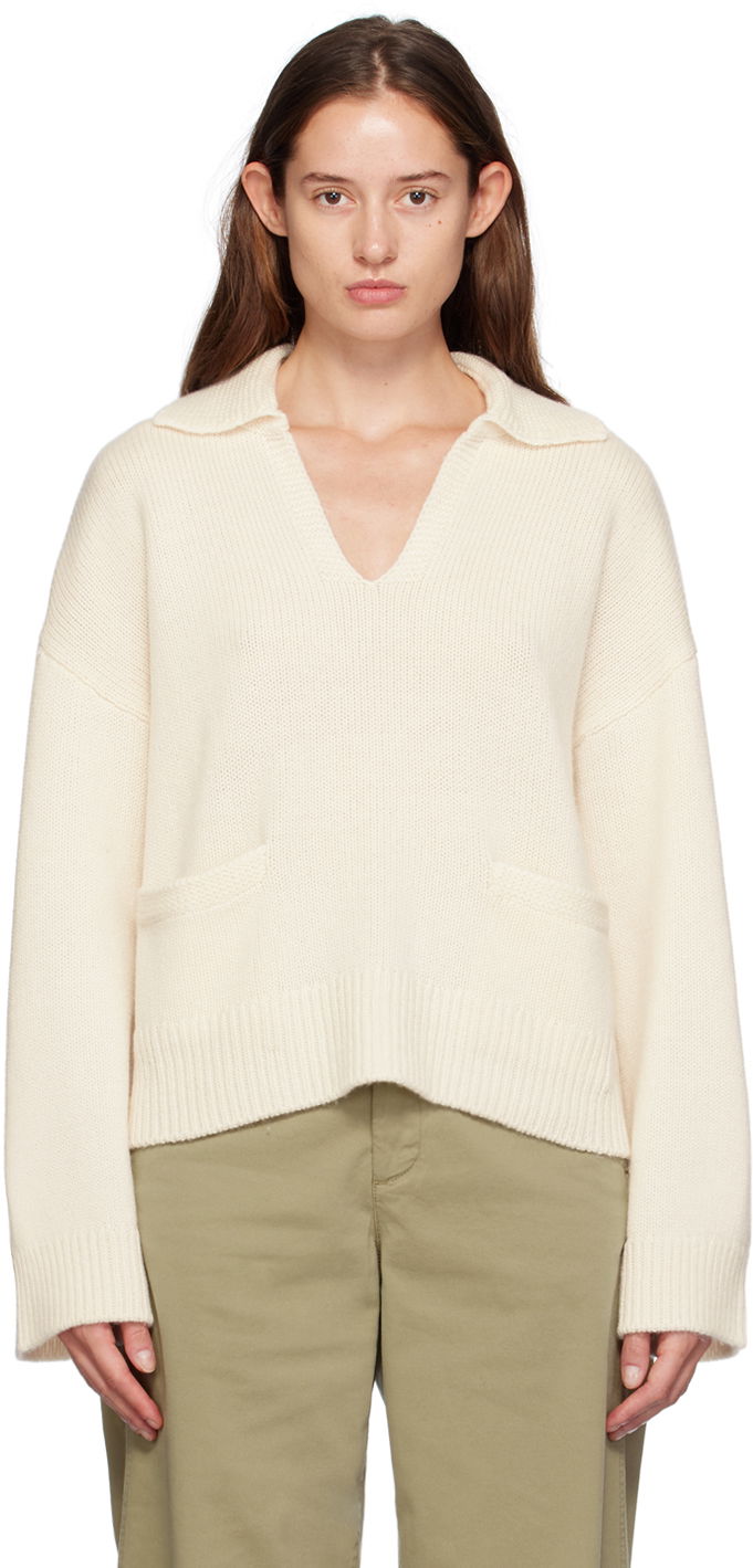 Sweater rag & bone rag & bone Danica Polo Sweater Hvid | WAS24F003CA03