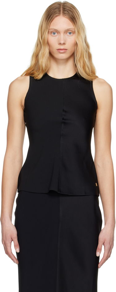 Tanktop AMI AMI Paris Sleeveless Peplum Tank Top Sort | FTP066.AC0014, 0