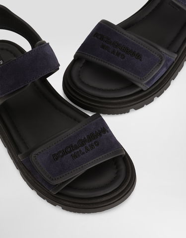 Tilbehør Dolce & Gabbana Dolce & Gabbana Split Leather Logo Print Sandals Mørkeblå | DA5284A443489853, 3