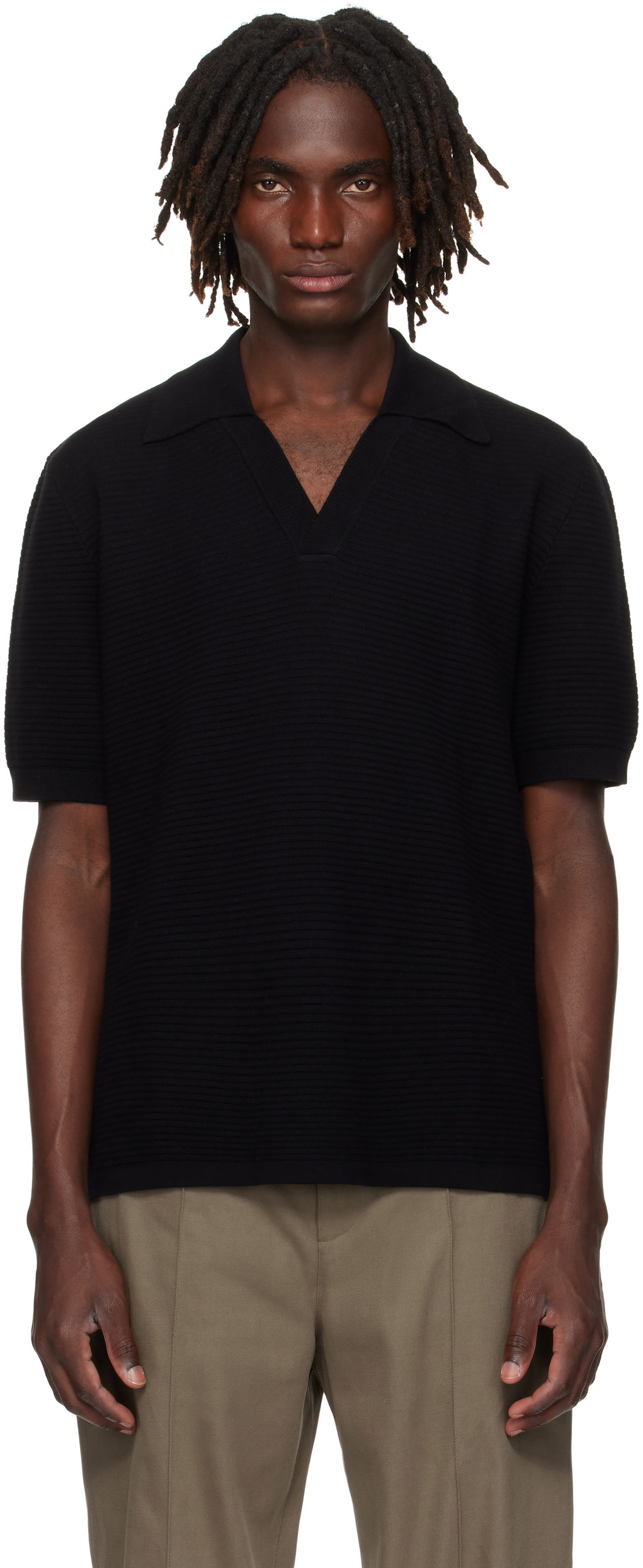 Polo skjorte A.P.C. A.P.C. Livio Knit Polo Sort | COGDK-H23413, 0