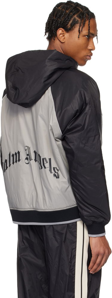 Bomberjakke Palm Angels Palm Angels Curved Logo Windbreaker Jacket Grå | PMEA289S25FAB0010910, 2