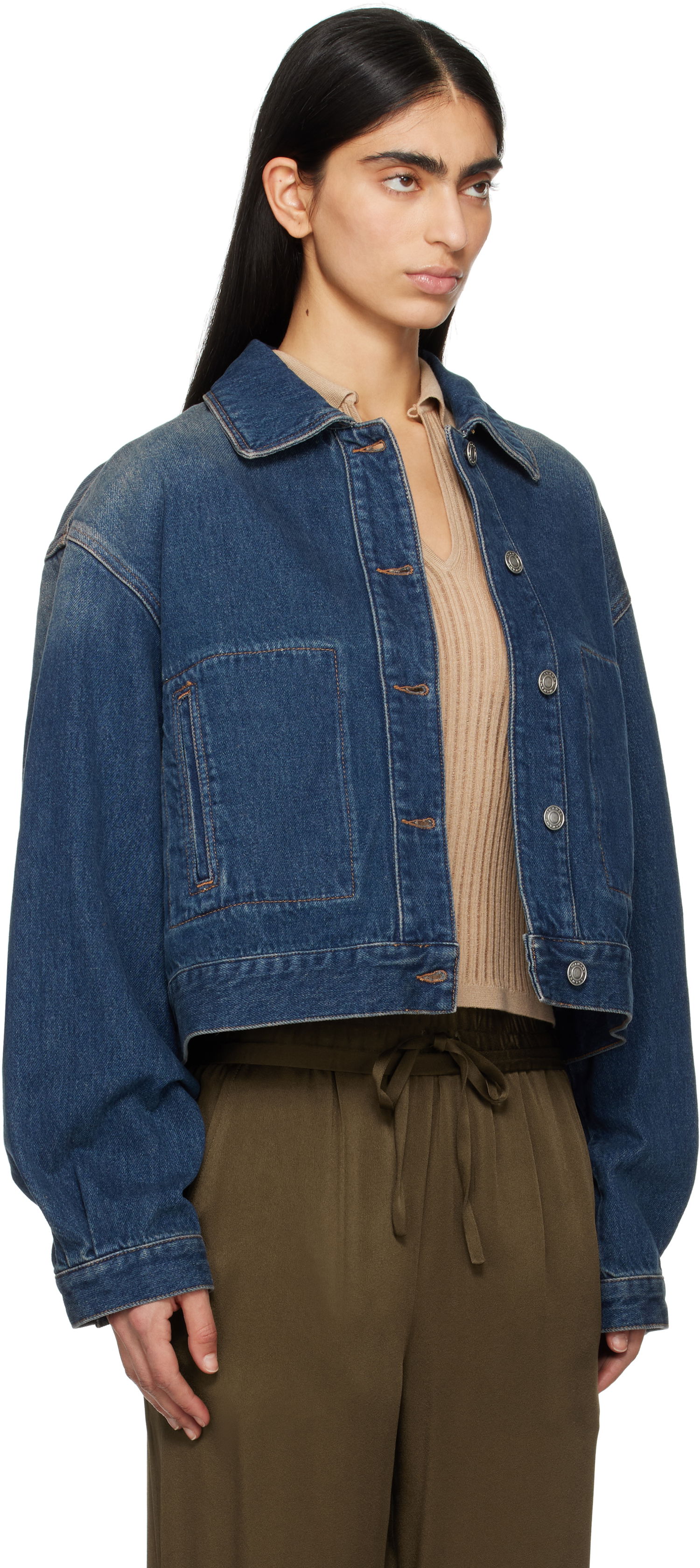 Jakke ISABEL MARANT Isabel Marant Josephine Cropped Denim Jacket Blå | VE0451FA-B1H04I, 1