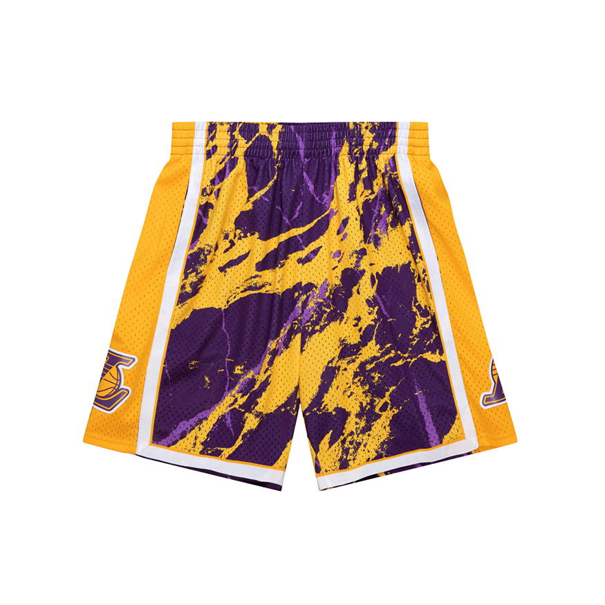 Shorts Mitchell & Ness NBA Los Angeles Lakers Team Marble Swingman Shorts Lilla | PFSW1279-LAL09PPPPTPR, 0