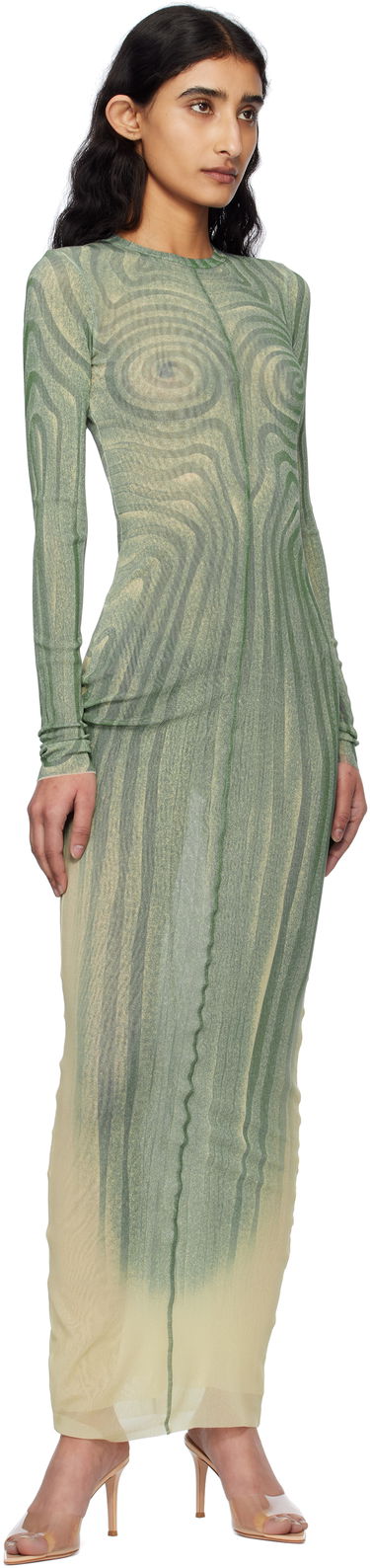 Kjole Jean Paul Gaultier Jean Paul Gaultier 'The Long Spirale' Maxi Dress Grøn | 25/34-F-RO390-T587-0351, 3