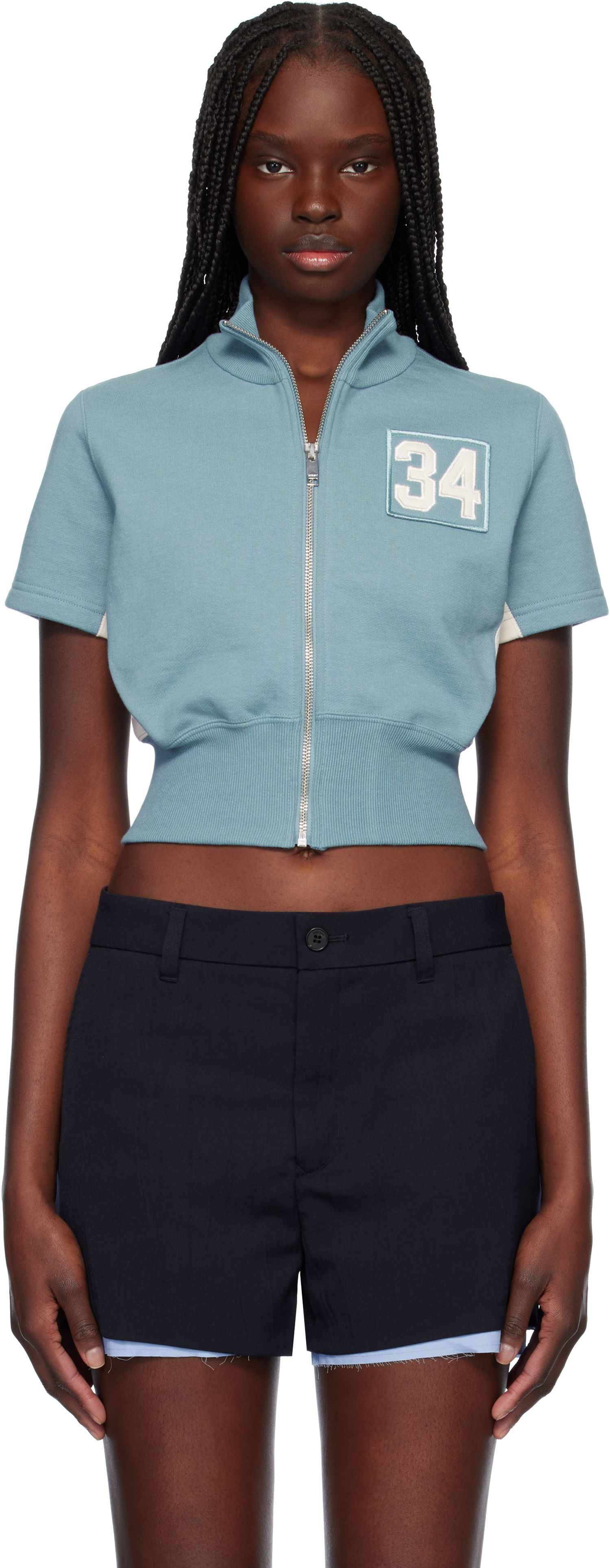 Sweater Ambush AMBUSH Cropped Zip T-Shirt Blå | 12115346, 0