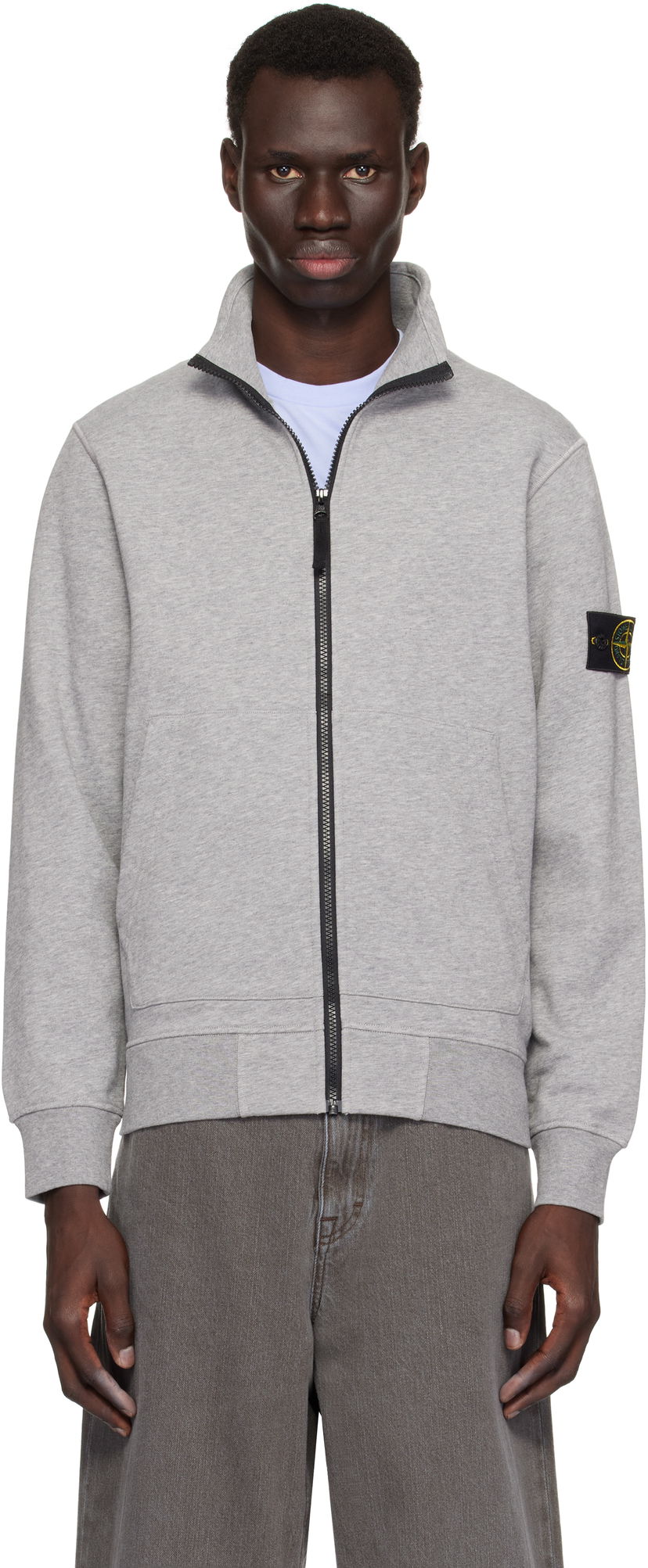 Sweatshirt Stone Island Stone Island Logo Patch Sweatshirt Grå | K1S156100643S0051