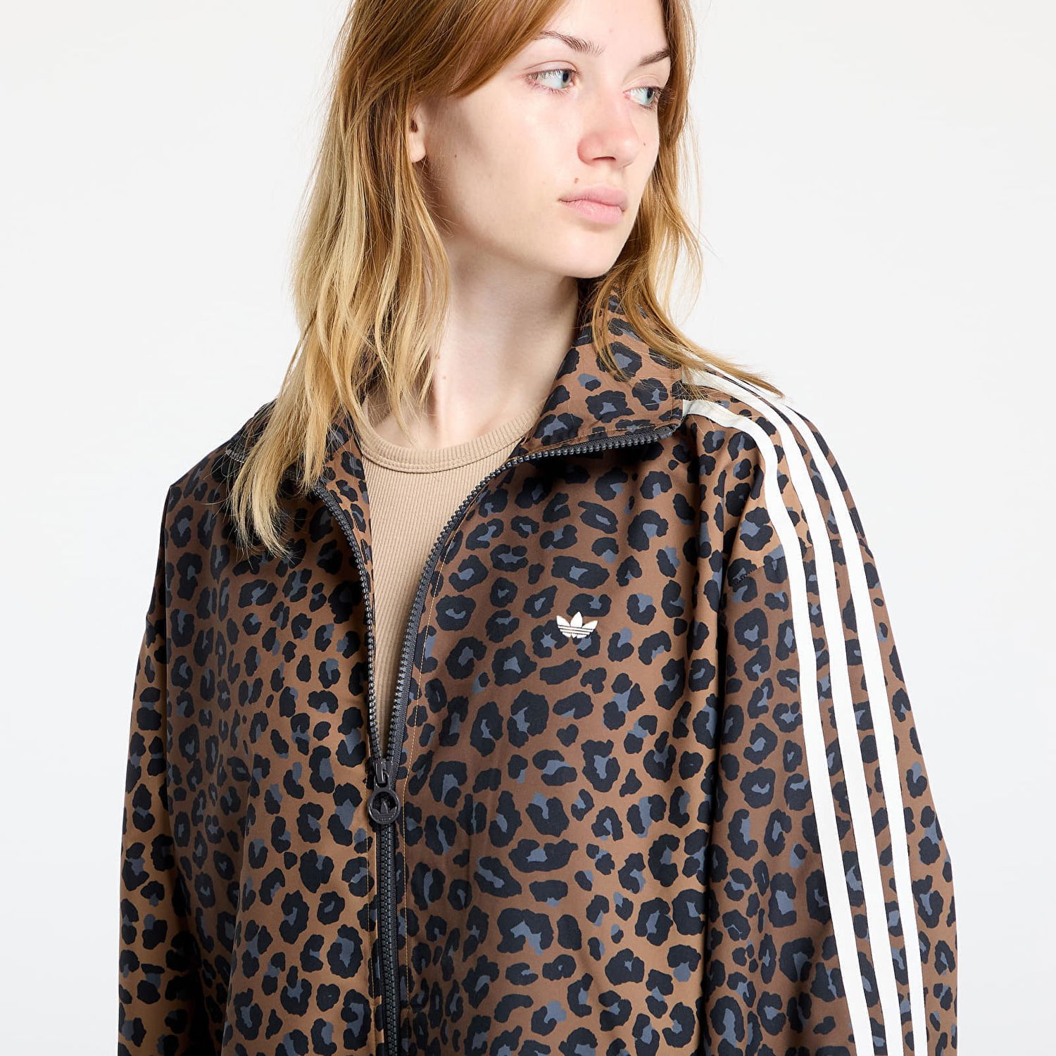 Jakke adidas Performance Leopard Firebird Oversized Track Jacket Brun | JW7301, 1