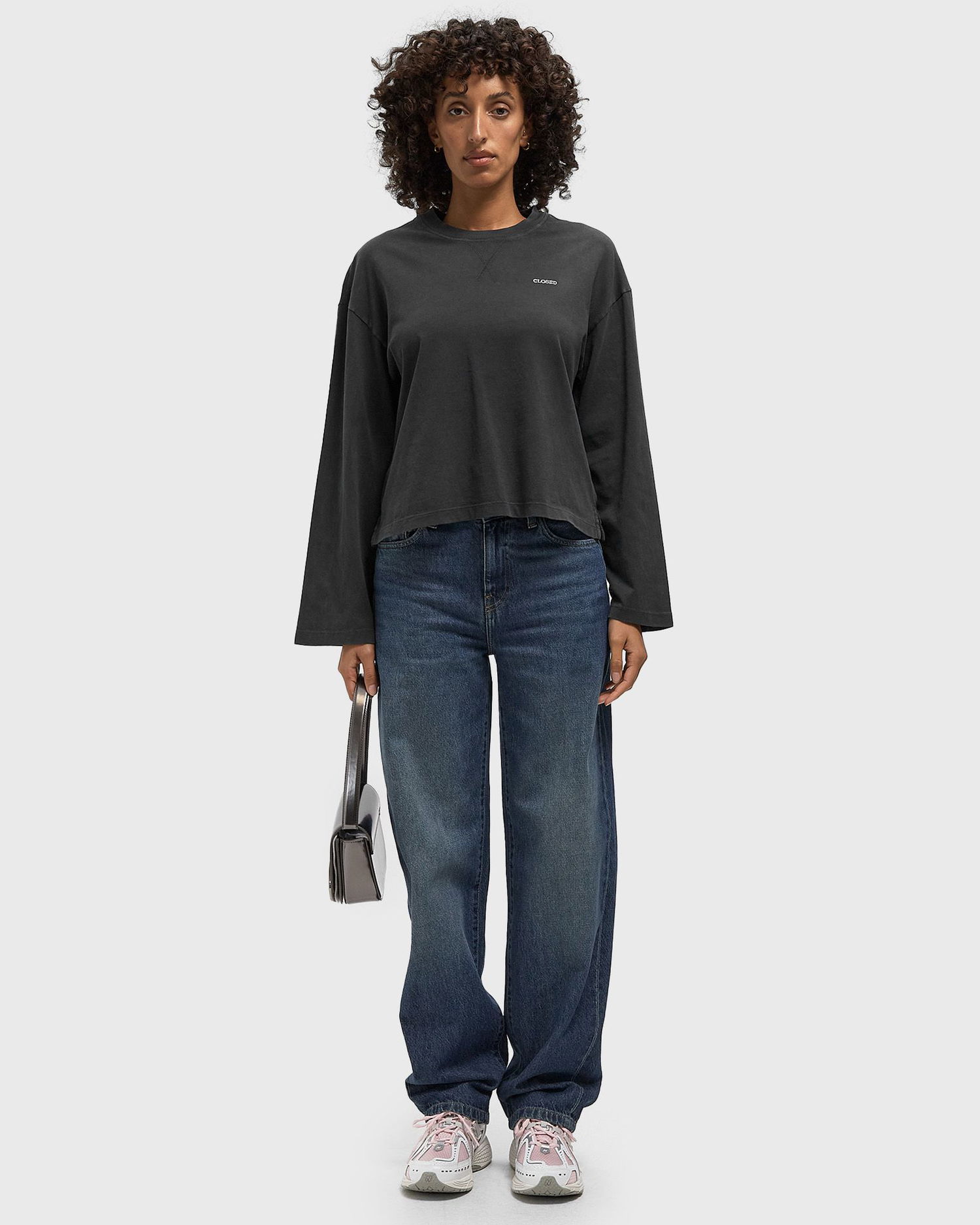 Sweatshirt CLOSED Washed Crewneck Longsleeve Sweatshirt Sort | C95344-44H-13-100, 1