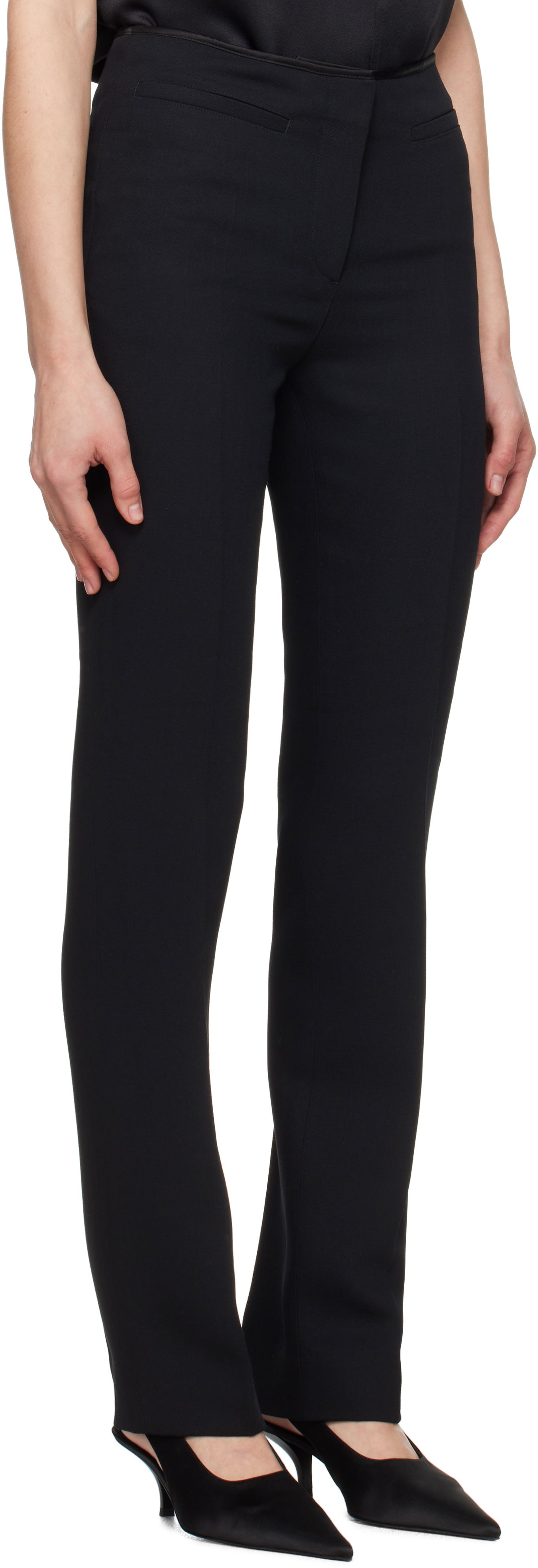 Bukser TOTEME TOTEME Low-Waist Cigarette Trousers Sort | 251-WRB0237-FB0336, 1