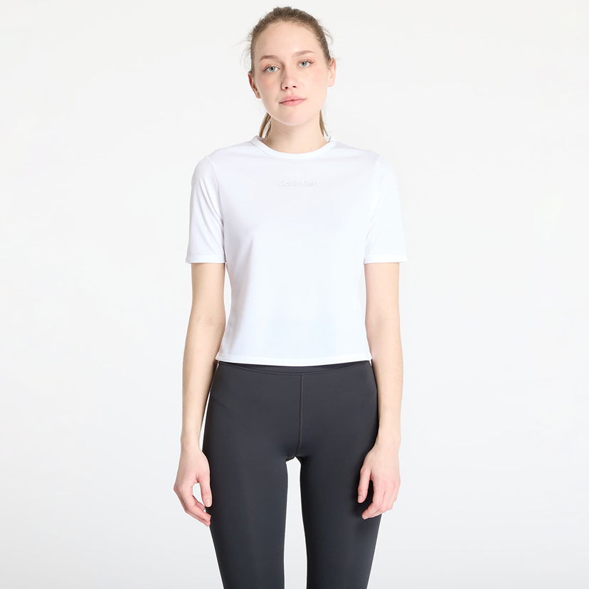 Crop top CALVIN KLEIN Calvin Klein Sport Short Sleeve Tee Hvid | LVGWS4K238 YAA