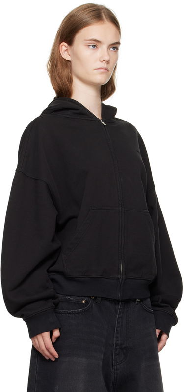 Sweatshirt We11done We11done Cropped Zip-Up Hoodie Sort | WD-TJ2-24-853-U-BK, 1