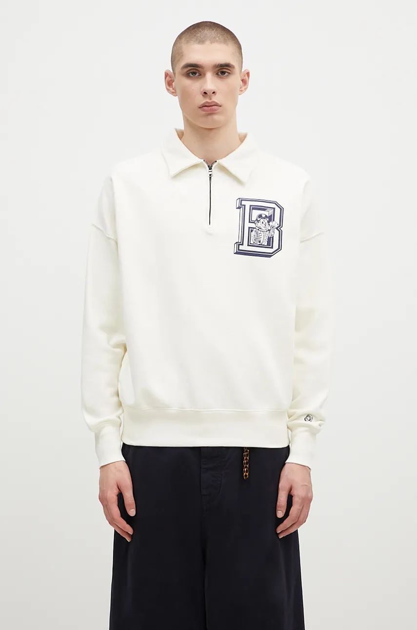 Polo skjorte BILLIONAIRE BOYS CLUB College Print Quarter Zip Sweatshirt Hvid | B24343, 0