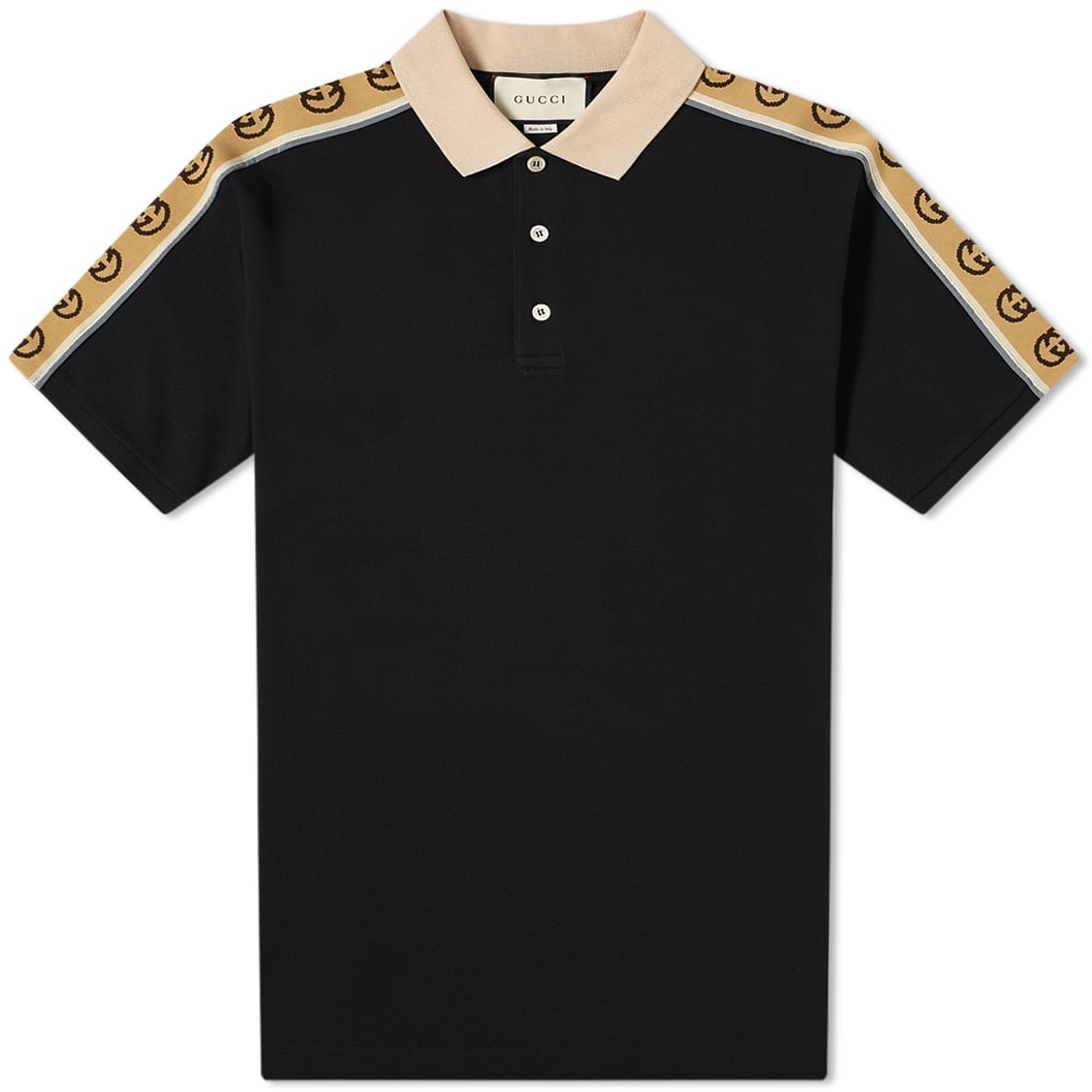 Polo skjorte Gucci Taped Logo Polo Sort | 598949-XJB0Q-1082, 0