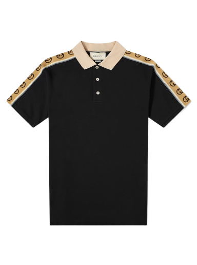 Polo skjorte Gucci Taped Logo Polo Sort | 598949-XJB0Q-1082