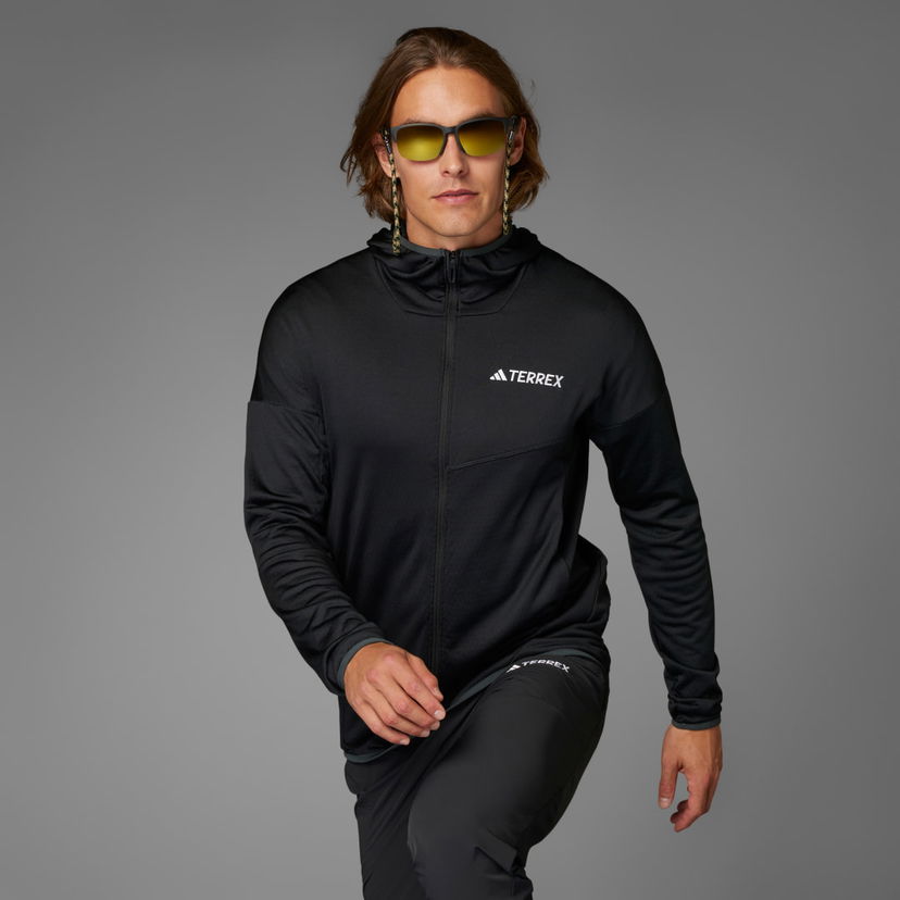 Sweatshirt adidas Performance Terrex Xperior Climawarm Light Fleece Hooded Jacket Sort | JE1346