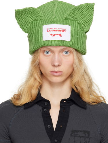 Beanie Charles Jeffrey Loverboy Charles Jeffrey LOVERBOY Chunky Knit Ears Beanie Grøn | 54130304, 0
