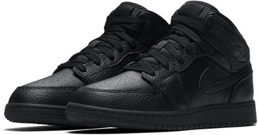 Sneakers og sko Jordan Air Jordan 1 Mid GS "Triple Black" Sort | 554725-091, 4