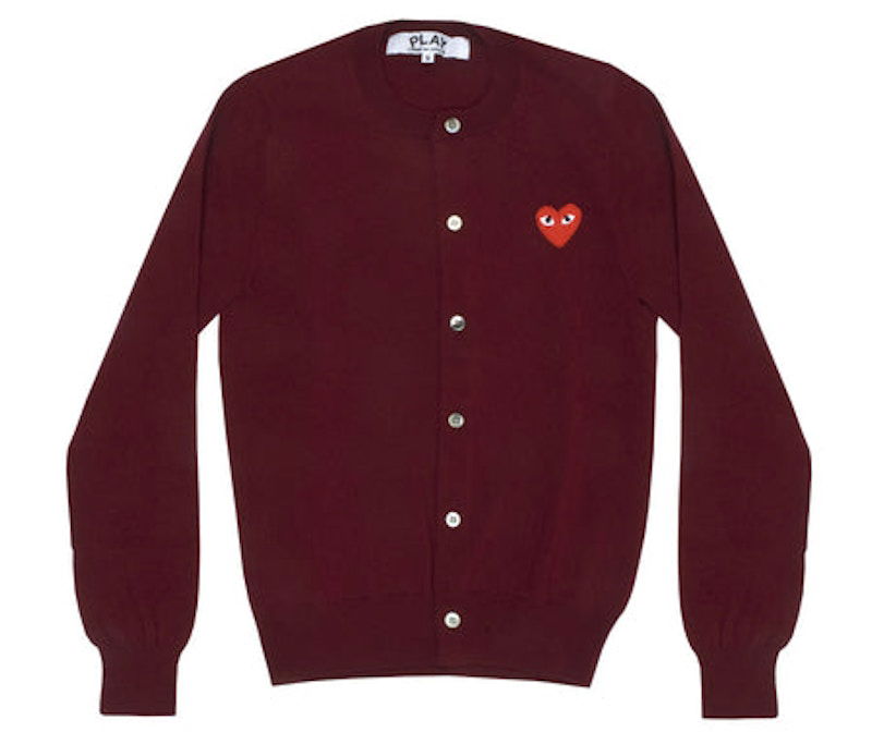 Sweater Comme des Garçons Play Heart Cardigan Rød | AZ-N007-051-4